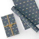 Custom Flat Wrapping Paper for Father's Day, Dad Birthday - Moustache Navy Blue Wholesale Wraphaholic