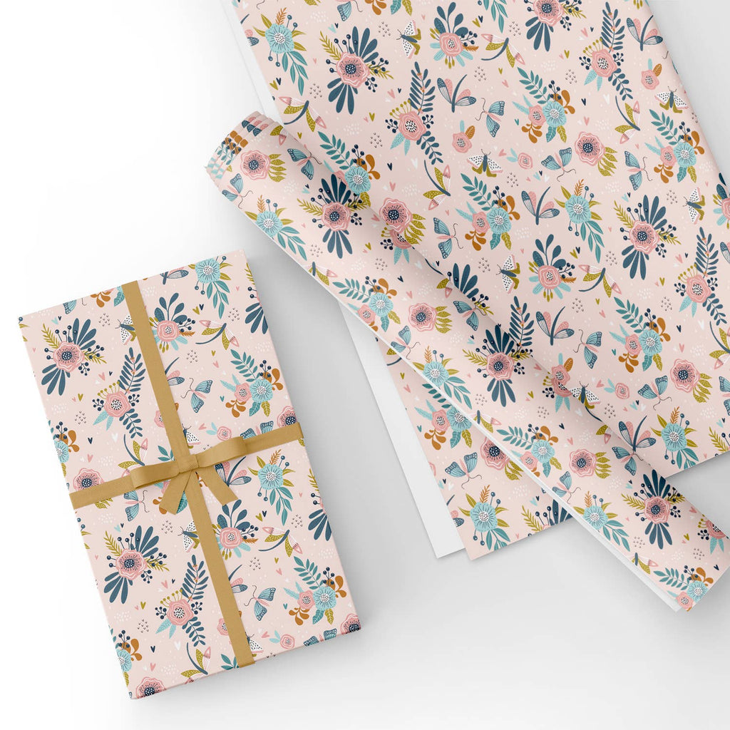 Custom Wrapping Paper Sheets for Wedding, Birthday, Holiday, Mother's Day,  Baby Shower - Florals in Pink, Bulk Wrapping Paper Printed – WrapaholicGifts