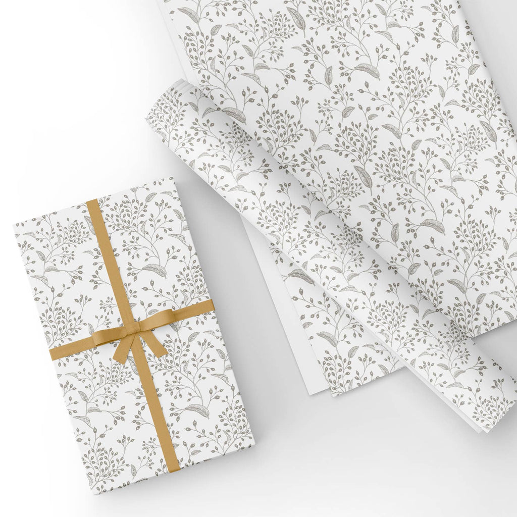 Custom Flat Wrapping Paper for Birthday, Wedding - Sketch Flower