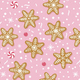 Custom Flat Wrapping Paper for Christmas, Holiday, Party, Valentine's Day - Ginger Snow in Pink Wholesale Wraphaholic