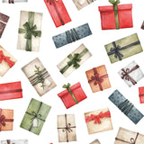 Custom Flat Wrapping Paper for Christmas, Holiday - Watercolor Xmas Gift Box Wholesale Wraphaholic