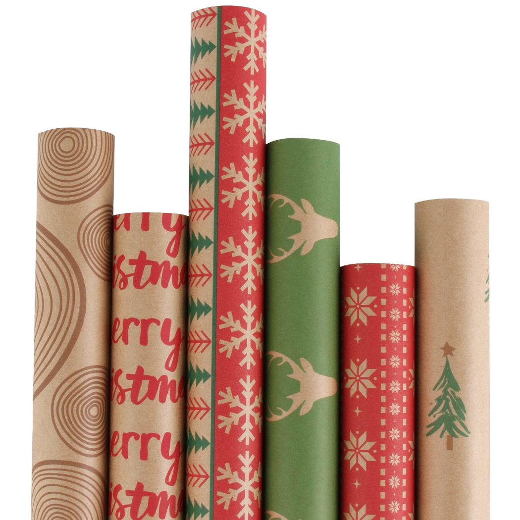 wrapaholic-vintage-traditional-christmas-kraft-gift-wrapping-paper-6-rolls-1