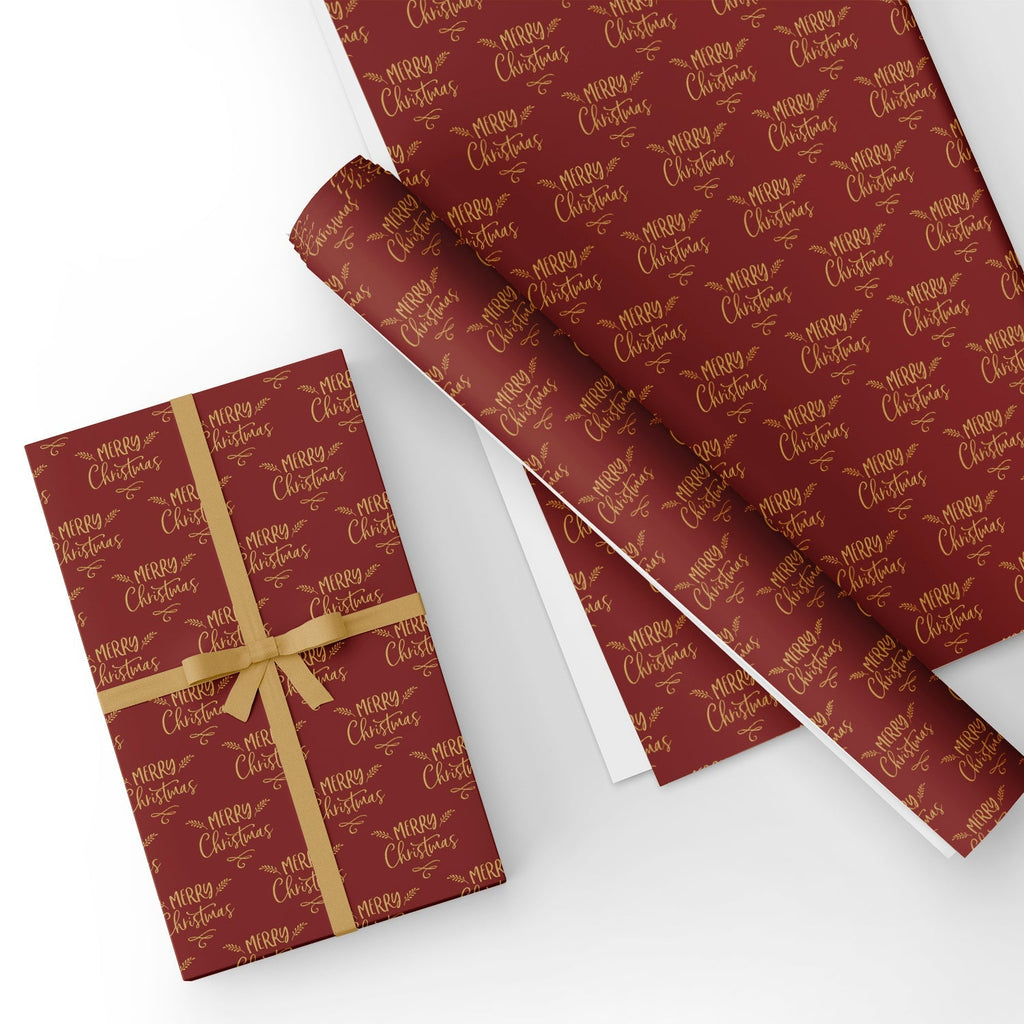 Elegant Red and Gold Christmas Wrapping Paper