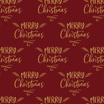 Custom Flat Wrapping Paper for Christmas Elegant - Merry Christmas Text in Red Wholesale Wraphaholic