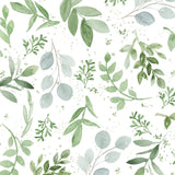 Custom Flat Wrapping Paper for Birthday, Holiday, Spring - Watercolor Green Leaves Wholesale Wraphaholic