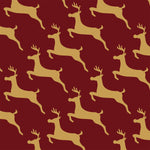 Custom Flat Wrapping Paper for Christmas - Red & Yellow Xmas Reindeer Wholesale Wraphaholic