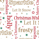 Custom Flat Wrapping Paper for Christmas, Holiday, Party, Celebration - Let It Snow Text Wholesale Wraphaholic