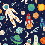 Custom Flat Wrapping Paper for Kids, Boy Birthday Party - Space, Rocket, Astronaut Wholesale Wraphaholic