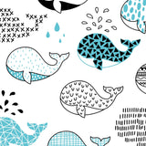 Custom Flat Wrapping Paper for Boys, Child Birthday, Party - Cute Whale in the Ocean Wholesale Wraphaholic