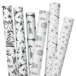 Wrapaholic Gift Wrapping Paper White Black Printed Design