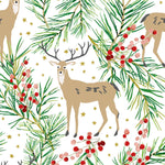 Custom Flat Wrapping Paper for Birthday, Holiday, Christmas - Winter Forest Reindeer Wholesale Wraphaholic