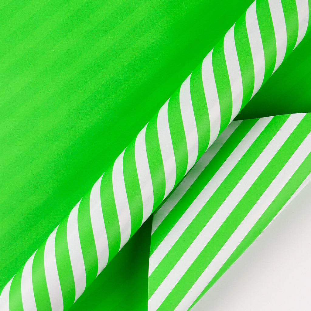 Diagonal Stripe Gift Wrapping Paper, Reversible, Green 30” x33 feet Co
