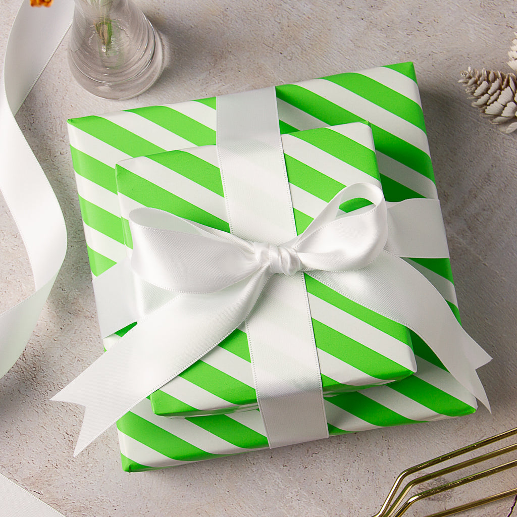 Diagonal Gift Wrapping Diagonal Stripe Gift Wrapping Paper, Reversible, Green 30” x33 feet Co ...