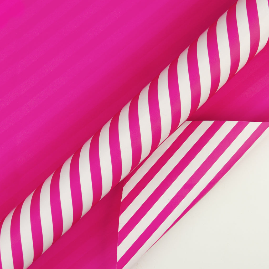 Hot Pink Stripe Gift Wrapping Paper FOLDED Gift Wrap Sheet Colour