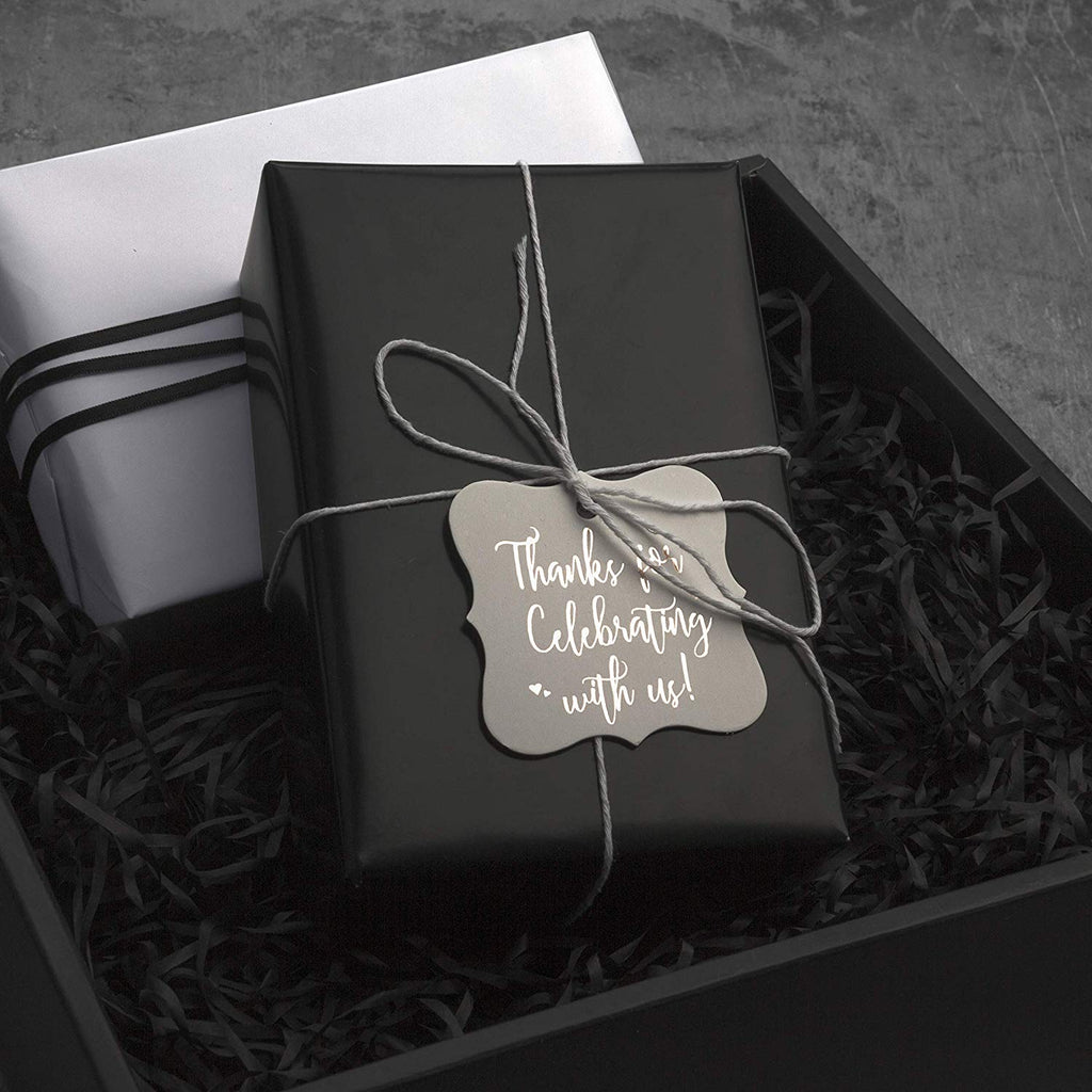 Nashville Wraps Black Gloss Wrapping Paper, 24x85' Roll