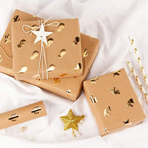 SOLUSTRE 2 Sheets Glitter Gift Wrap Gold Wrapping Paper Glitter Paper for  Crafts Santa Wrapping Paper from North Pole Gift Wrapping Paper Brown Paper
