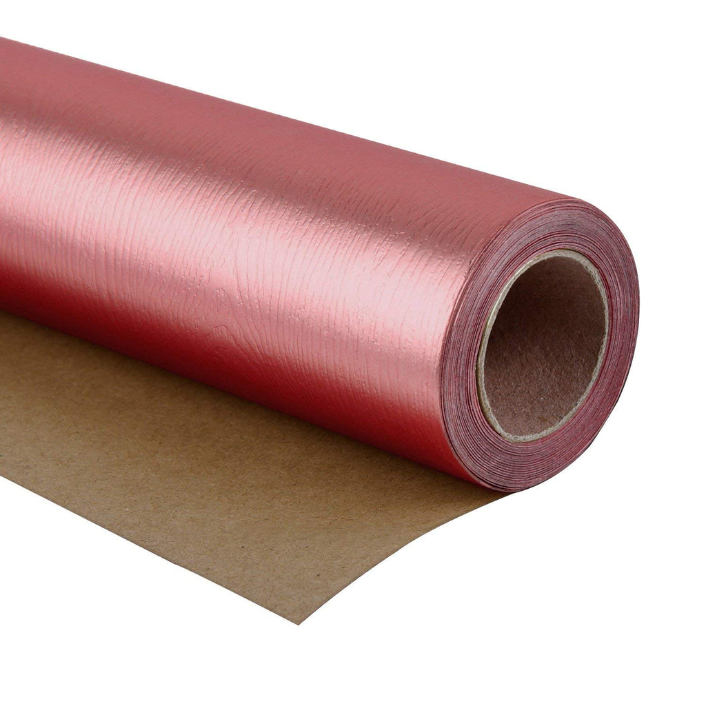 Embossing Wrapping Paper Roll, Wood Grain, Rose Gold 16.5