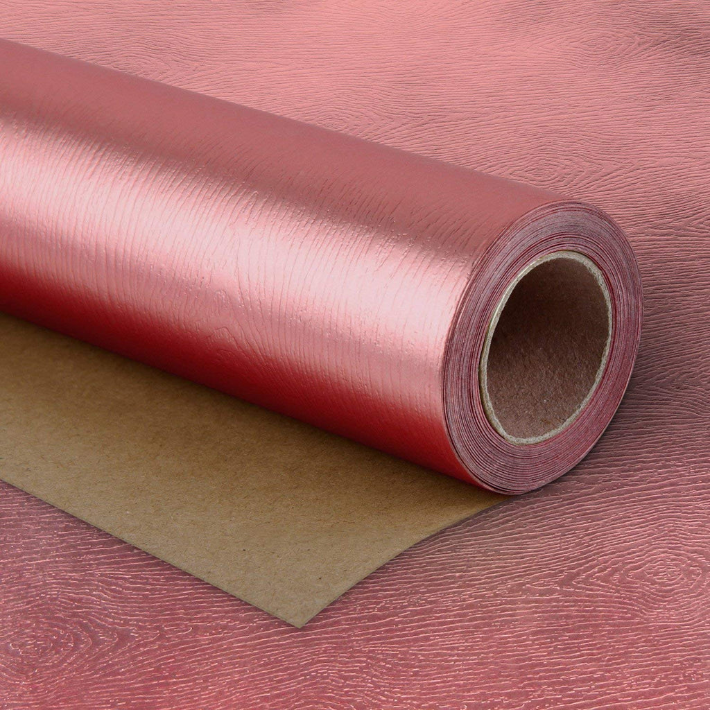 Embossing Wrapping Paper Roll, Wood Grain, Rose Gold 16.5' – WrapaholicGifts